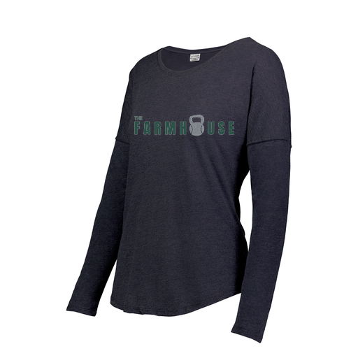 [FTLCUBNV-FAS-LOGO2] Decker Women's Tri-Blend T-Shirt - Long Sleeve (Female Adult S, Navy, Logo 2)