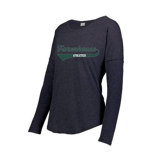 [FTLCUBNV-FAS-LOGO3] Decker Women's Tri-Blend T-Shirt - Long Sleeve (Female Adult S, Navy, Logo 3)