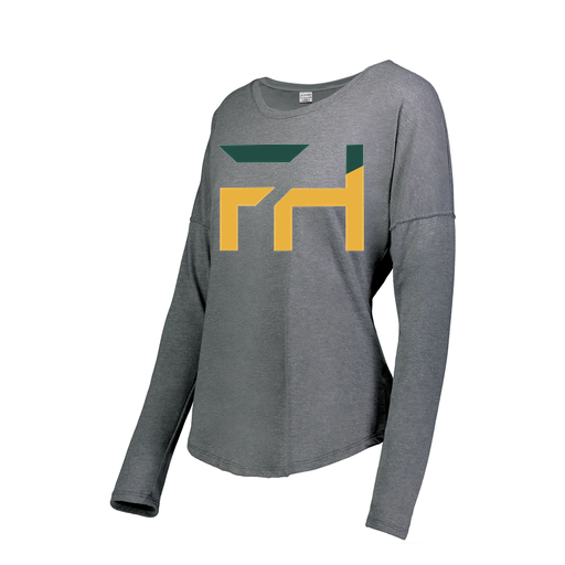[FTLCUBGY-FAS-LOGO1] Decker Women's Tri-Blend T-Shirt - Long Sleeve (Female Adult S, Gray, Logo 1)