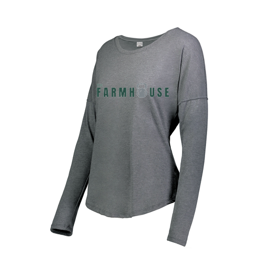 [FTLCUBGY-FAS-LOGO2] Decker Women's Tri-Blend T-Shirt - Long Sleeve (Female Adult S, Gray, Logo 2)